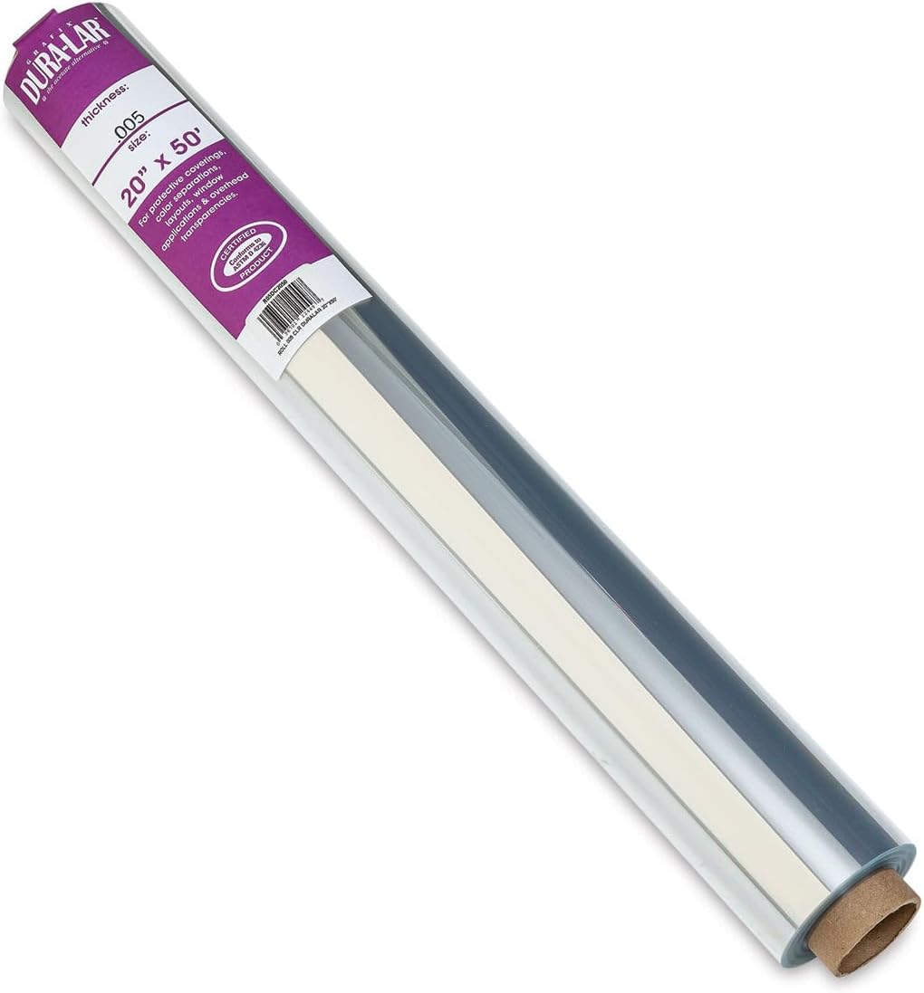 Alternative view of Grafix Dura-Lar Clear 50,8 cm x 50' rulo, ultra 5 inç folyo, asetat alternatifi, parlak yüzey, kaplamalar, şablonlar, renk ayrımları, pencere uygulamaları, şeffaflık, 50'
