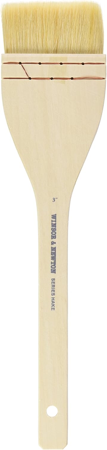 & Newton Hake Geniş Düz Ahşap Saplı Fırça-3", 3", Beyaz