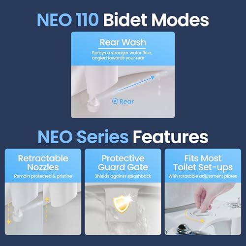 Alternative view of Luxe Bidet Neo 110 – Taze, Su, Elektriksiz Mekanik Bide Klozet Kapağı Sabitlemesi (Mavi ve Beyaz)
