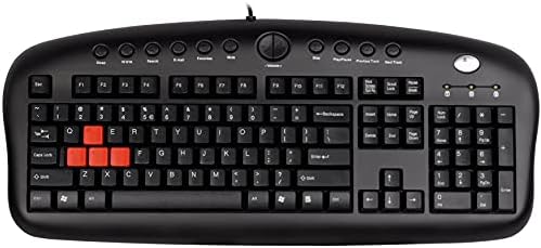 A4 Tech KB-28G Q Türkçe Multimedya Gaming (Oyuncu) Klavye, Oyunculara Özek Kaucuk Değiştirilebilir (A,S,W,D) Tuşlar Siyah