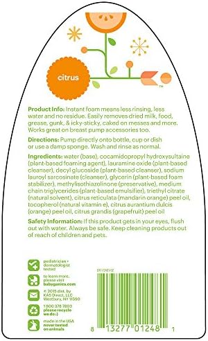 Alternative view of BabyGanics - Köpüklü Bulaşık ve Şişe Sabunu Bulaşık Dazzler Narenciye - 16 oz.