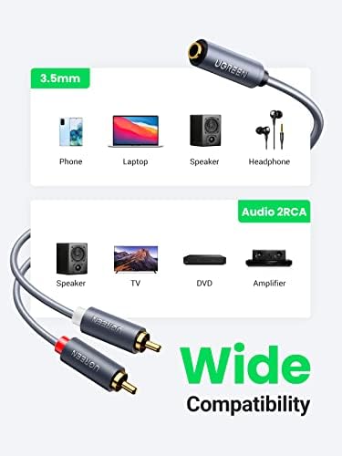 3.5 mm Girişi Aux to 2 RCA Ses Aktarma Kablosu 25 CM