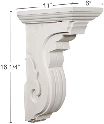 Alternative view of Ekena COR06 X 11 X 16PE 6 Genişlik x 27,9 cm Derinlik X 16 1/4 inç yükseklik Piemonte Corbel – boyalı