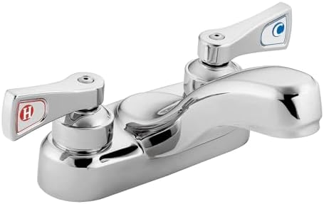 8210 °F05 Commercial M-Dura with 4-inç Centerser Lavatory musluk ve 2.5-inç Lever yapılmış, 0.5 GPM, Chrome by