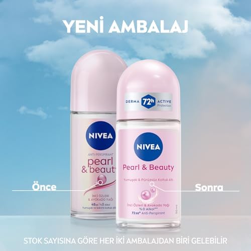 Kadın Roll on Deodorant Pearl&Beauty 50 ml,72 Saat Terlemeye Karşı Anti Perspirant Koruma,Çiçeksi Pudra Kokusu,Yumuşak Koltuk Altı, Yağı,İnci Özleri, Etil Alkol İçermez