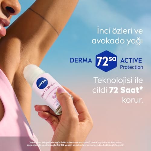 Alternative view of Kadın Roll on Deodorant Pearl&Beauty 50 ml,72 Saat Terlemeye Karşı Anti Perspirant Koruma,Çiçeksi Pudra Kokusu,Yumuşak Koltuk Altı, Yağı,İnci Özleri, Etil Alkol İçermez