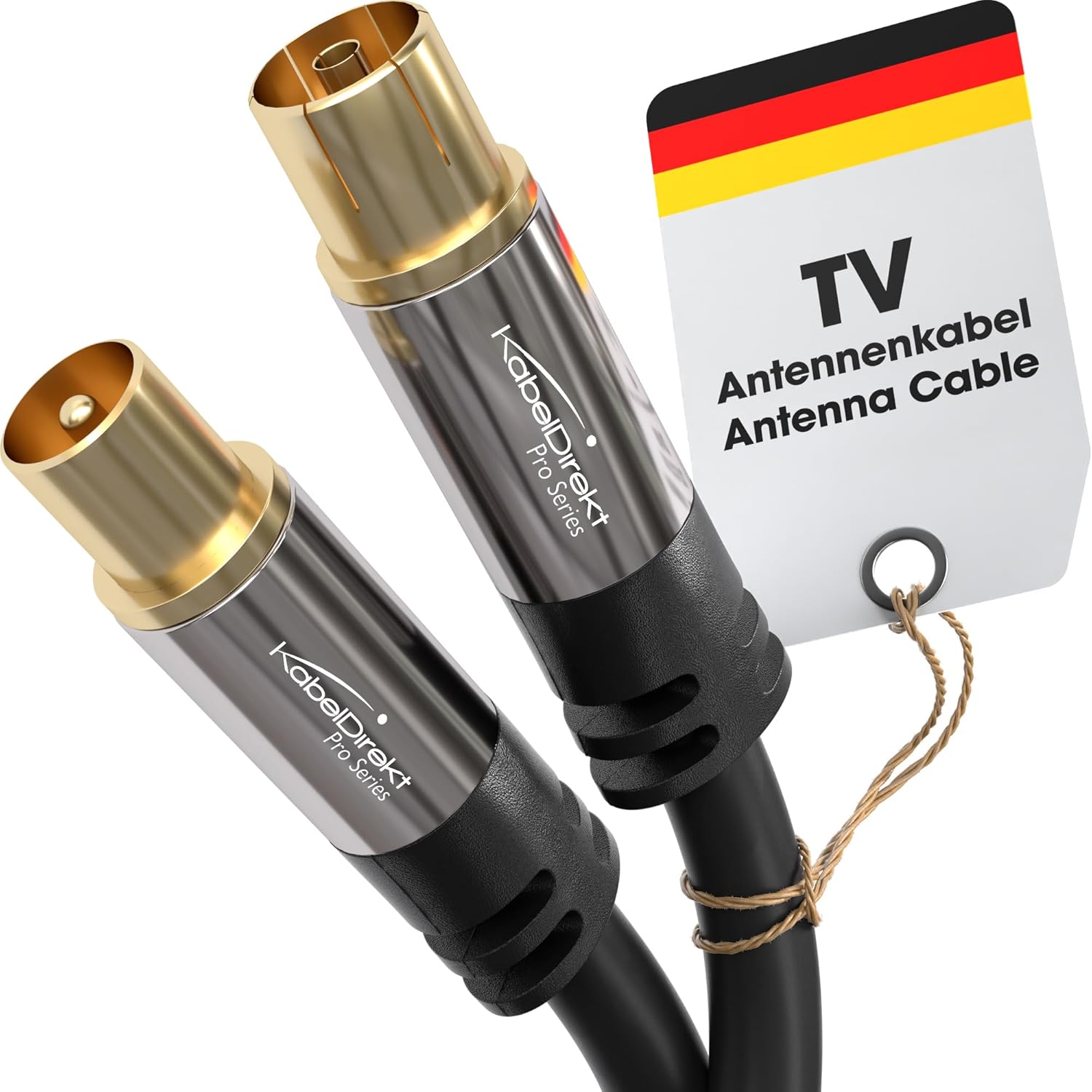– 4K Anten Kablosu, Koaksiyel Kablolar – 2m – Dijital ve Analog TV için TV Kablosu, Metal Konnektörler – 0,5-20m arasında mevcut (Fişten Dişi Uca, DVB-C/DVB-T/DVB-S için, siyah)