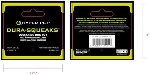 Hyper Pet Dura-Squeaks Stick Large – Dayanıklı & Sesli Köpek Oyuncağı – Suda Yüzen & Zıplayan Getir-Oyna Çubuğu