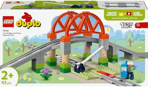 Town Tren Köprüsü ve Rayları Ek Seti 10426 – 2 Yaş ve Üzeri Erkek ve Kız Çocuklar İçin İnşa Edilebilir Eğitici Oyuncak Yapım Seti, Hediye Fikri (42 Parça)