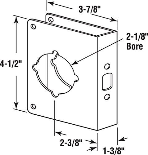 Alternative view of prime-line Ürünleri U 10744 kapı koruması 1 – 3/8 kalın 2 – 3/8 inç delik 2 – 1/8 inç delik, masif pirinç, bronz