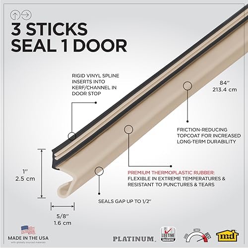 M-D Building Products 91892 Platinum Yedek Kapı Weatherstrip, 84 inç