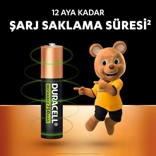 Alternative view of Şarj Edilebilir AAA İnce Kalem Pil (2'li paket) 750 mAh NiMH, 1000 Sarj Döngüsü, Önceden Sarj Edilmiştir