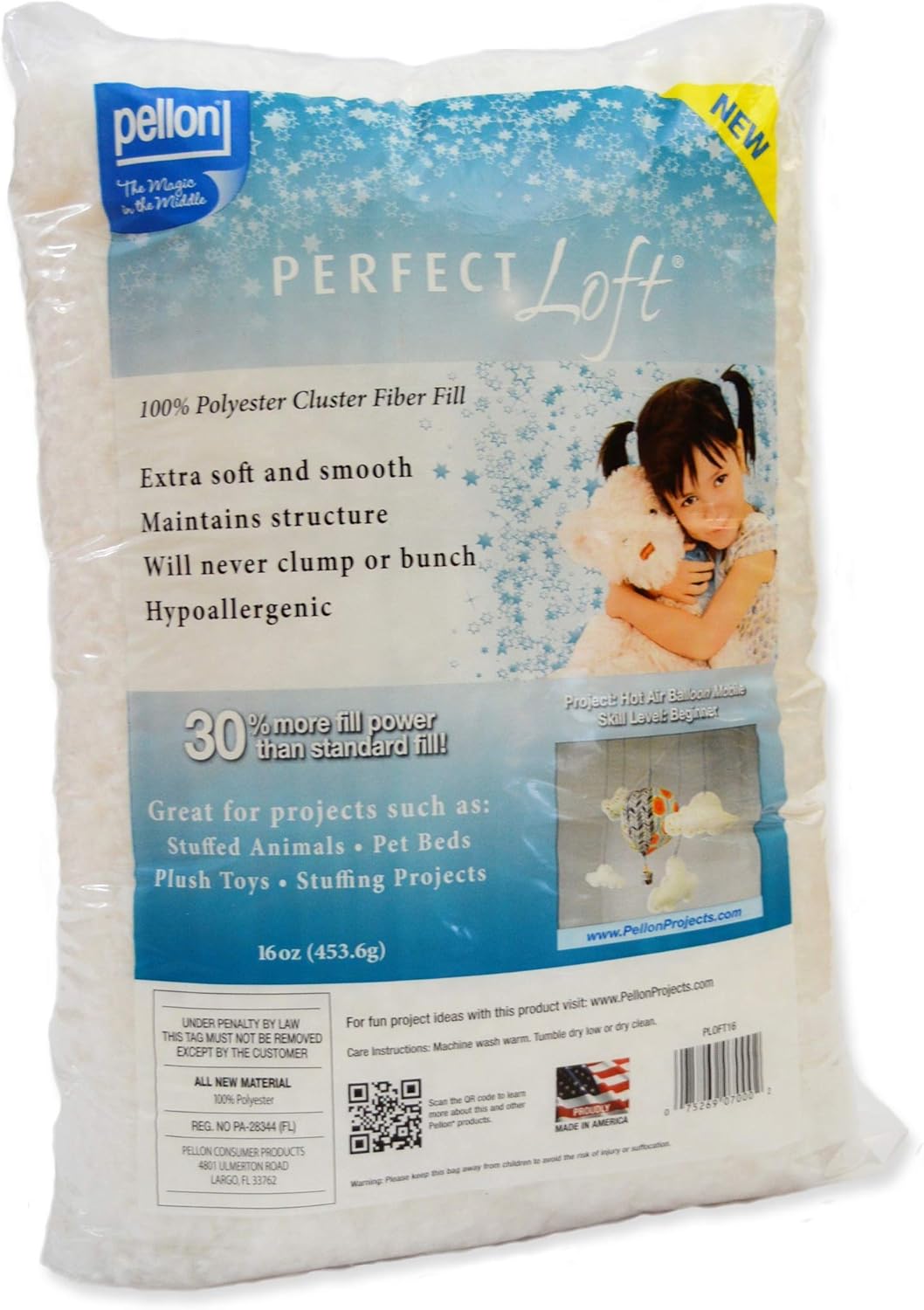 Pellon PLOFT16 Perfect Loft Küme Doldurma Lifleri, Beyaz, 0,5 kg