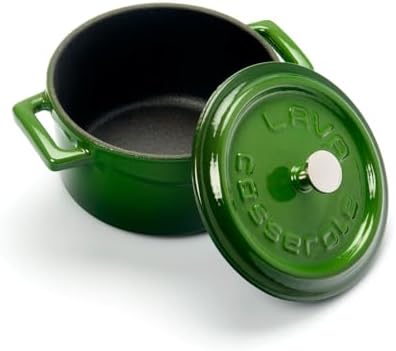 Metal Döküm Mini Tencere, 10 cm, 0.35 L Hacim, Yeşil