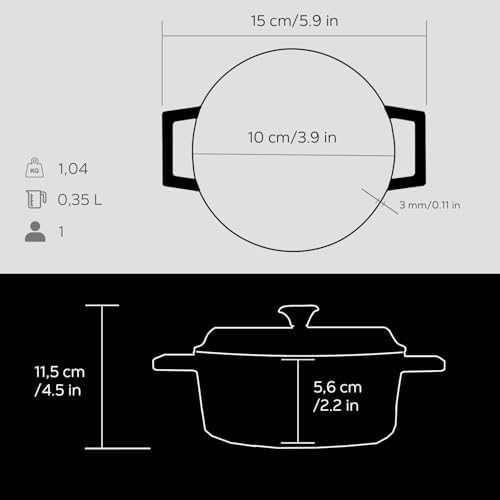Alternative view of Metal Döküm Mini Tencere, 10 cm, 0.35 L Hacim, Siyah
