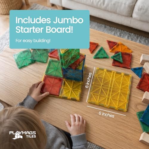 Playmags 100 Parça Manyetik Blok Set | 1-5 Yaş Bebek ve Çocuklar için STEM Eğitim Seti | Okul Öncesi ve İlkokul Çocuklarına Uygun Oyuncak