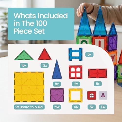 Alternative view of Playmags 100 Parça Manyetik Blok Set | 1-5 Yaş Bebek ve Çocuklar için STEM Eğitim Seti | Okul Öncesi ve İlkokul Çocuklarına Uygun Oyuncak