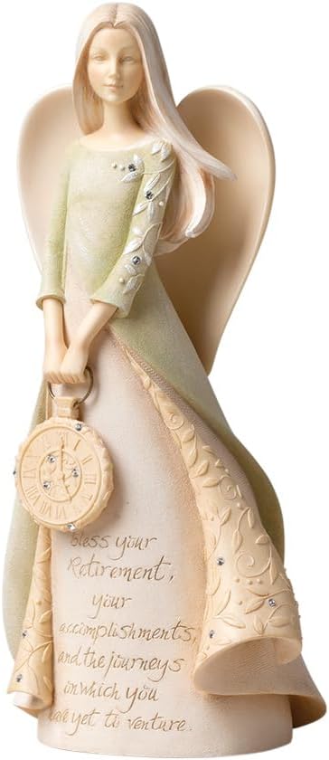 Temeller Emeklilik Melek Taşı Reçine Heykelcik, 22,8 cm