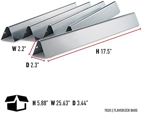 Alternative view of Barbekü Genesis S Serisi için Paslanmaz Çelik Aroma Çubuğu 17,6 x 2,2 x 9,65 cm, siyah, 5'li paket, 7620