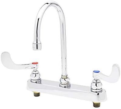 Alternative view of T & S B-1142 – 04 8-inç C/C Mount Workboard musluk with 4-inç Wrist Action yapılmış ve Swivel Gooseneck by T & S