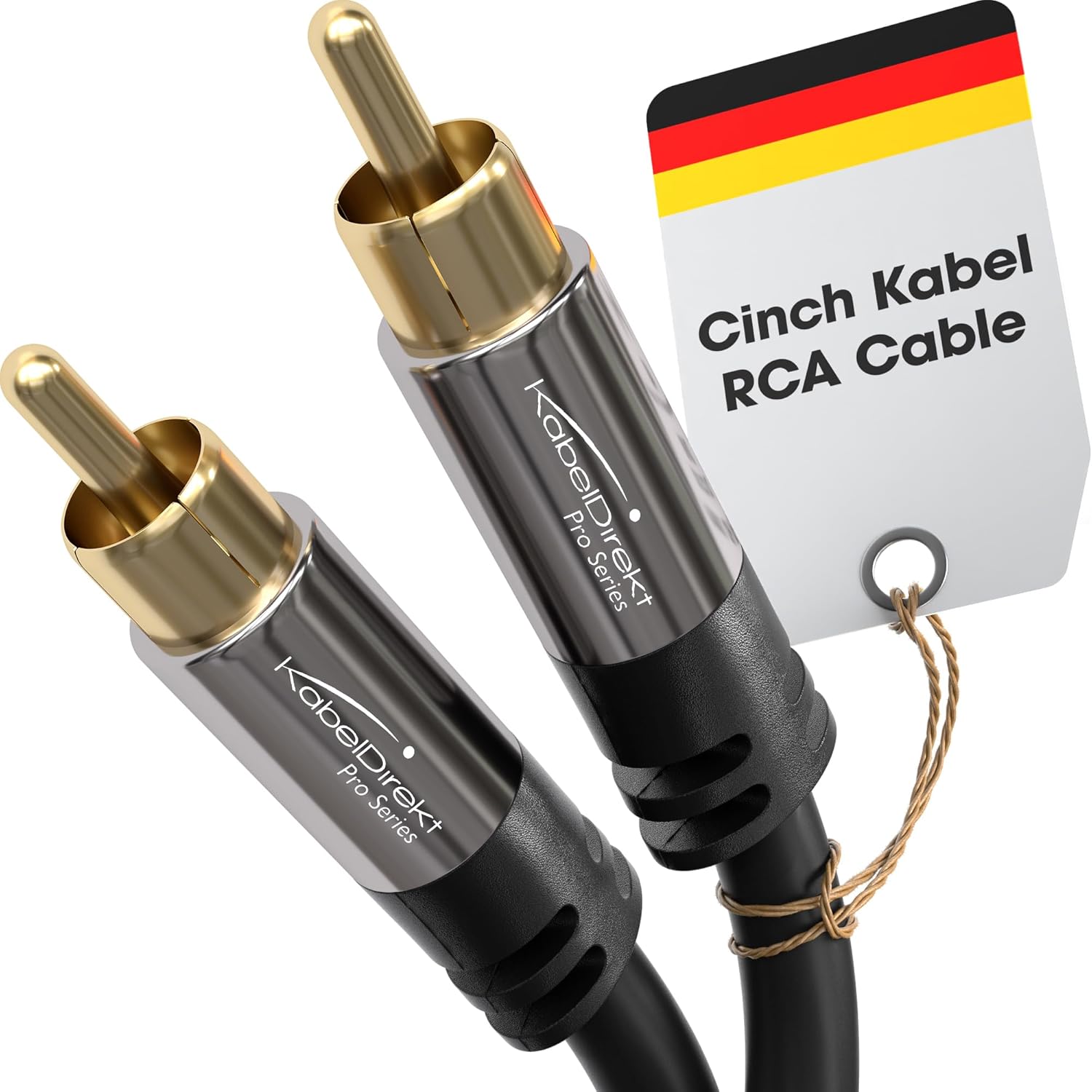 Alternative view of – 3m – Cinch derin bas hoparlör kablosu, 1x1 Cinch/RCA, ses/dijital/video (koaksiyel kablo, RCA fişi/fiş, amplifikatör/HiFi, ses sinyali veya kompozit video için, 75 ohm, siyah)
