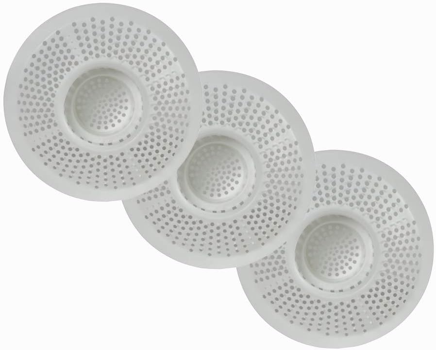 Hairstopper Duş ve Küvet için Duş Tahliye Kapağı, Beyaz, 3'lü Paket
