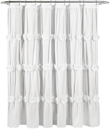 Lush Darla Duschvorhang, 72 x 72-Zoll, weiß