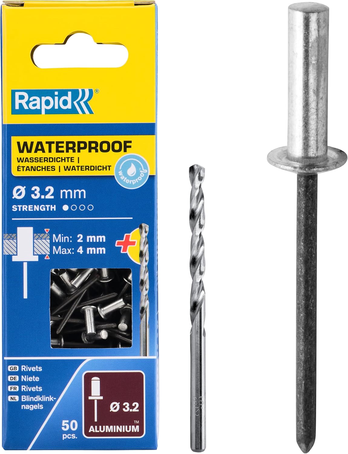 Perçin 3.2X8 mm Su Geçirmez Matkap Ucu