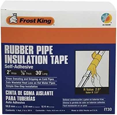 Frost IT30/8 Kauçuk İzolasyon Bandı, 2 "Genişlik x 1/8" Kalın x 30ft Uzun, Siyah