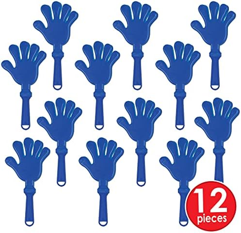 Alternative view of 12 Parça Plastik El Clappers Gürültücü Okul Ruh Malzemeleri Spor Doğum Günü Partisi Şekerleri, 7.5", Mavi