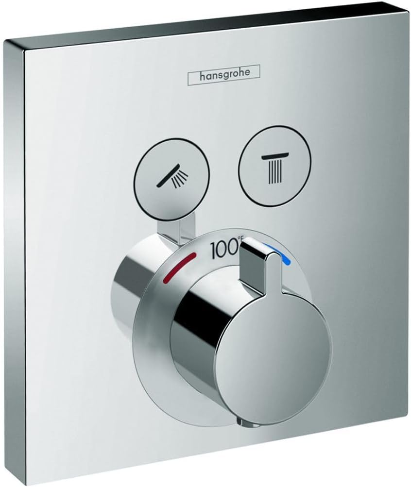 Alternative view of ShowerSelect Modern Minimalist Otomatik Sıcaklık Kontrolü 1 Kulplu 6" Geniş Termostatik Duş Çıtası, Krom Yönlendiricili Kaba Valf için, 15763001