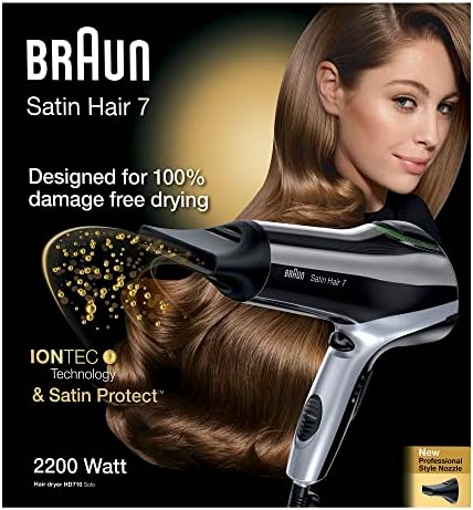 Alternative view of Satin Hair 7 saç kurutma makinesi, IonTec ve Satin Protect teknolojili profesyonel fön makinesi, HD710, siyah