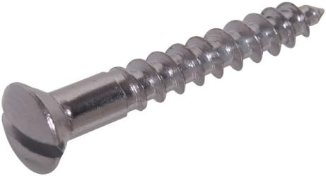 1189 Pirinç Krom Kaplama Oval Başlı Oluklu Ahşap Vida 10 x 1 1/4 inç 20'li Paket