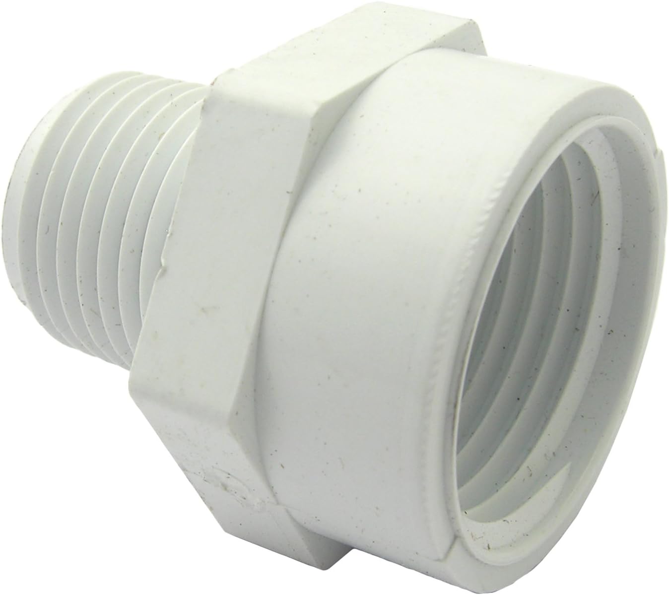 LASCO 15-1635 PVC Hortum Adaptörü, 3/4 İnç Dişi Hortum Dişi ve 1/2 İnç Erkek Boru Dişli, Beyaz