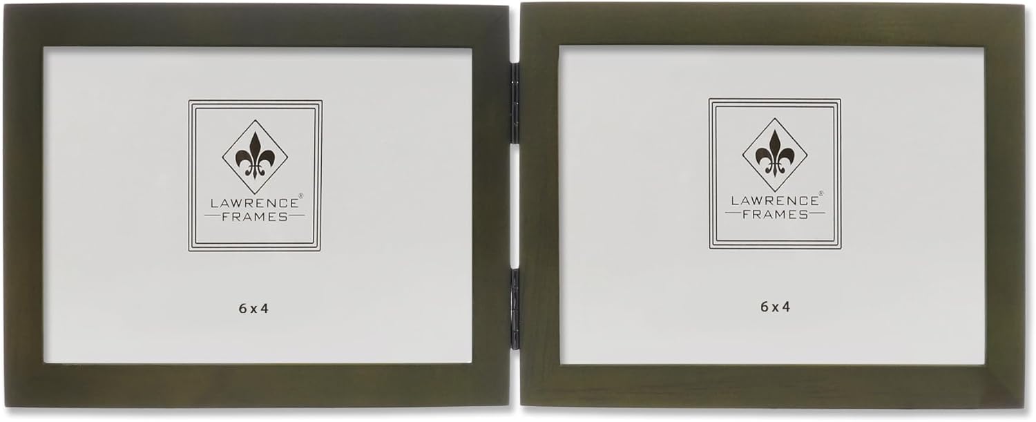 Frames Hinged Double yatay Picture frame Gallery, 4 6 inç, Green