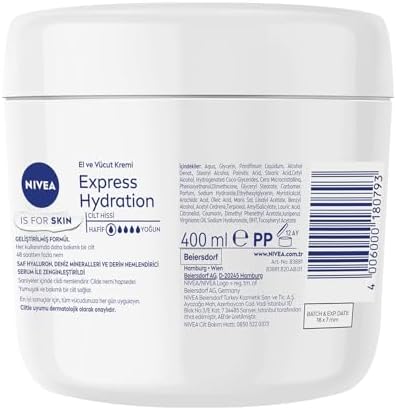 Yoğun Nemlendirici El & Vücut Bakım Kremi 400ml, Normal/Kuru Ciltler 48 Saat Nemlendirme