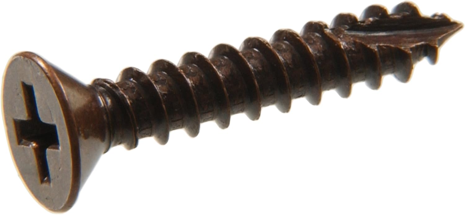 45363#7 x 3/4-inç Düz Phillips Ahşap Vida, Antik Bronz, (40'lı Paket)