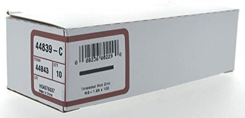 44843 M8-1.25 x 100 Çinko Dişli Çubuk, 10'lu Paket