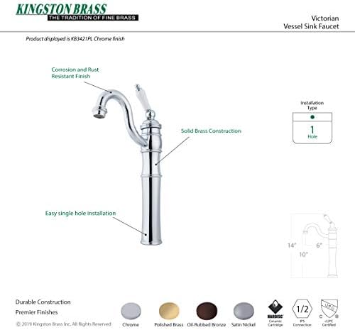 KB3421PL Viktorya Dönemi Lavabo Bataryası, Saplı ve 10,16 cm Plaka, Krom