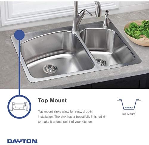 DSEP1515C Dayton Tek Kase Drop-in Paslanmaz Çelik Bar Lavabo + Musluk Kiti