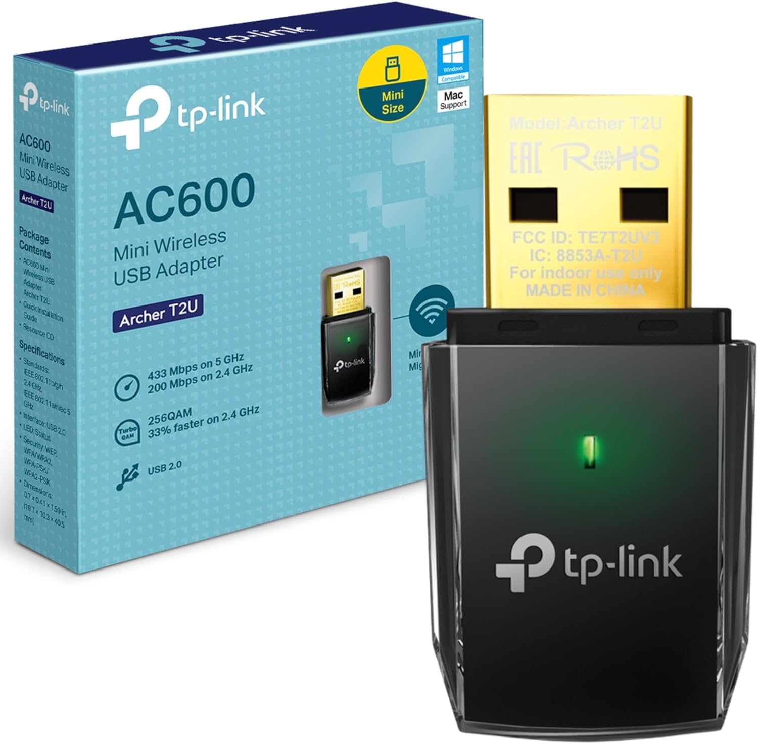 Alternative view of Archer T2U, 600Mbps Kablosuz Dual Band USB Adaptör