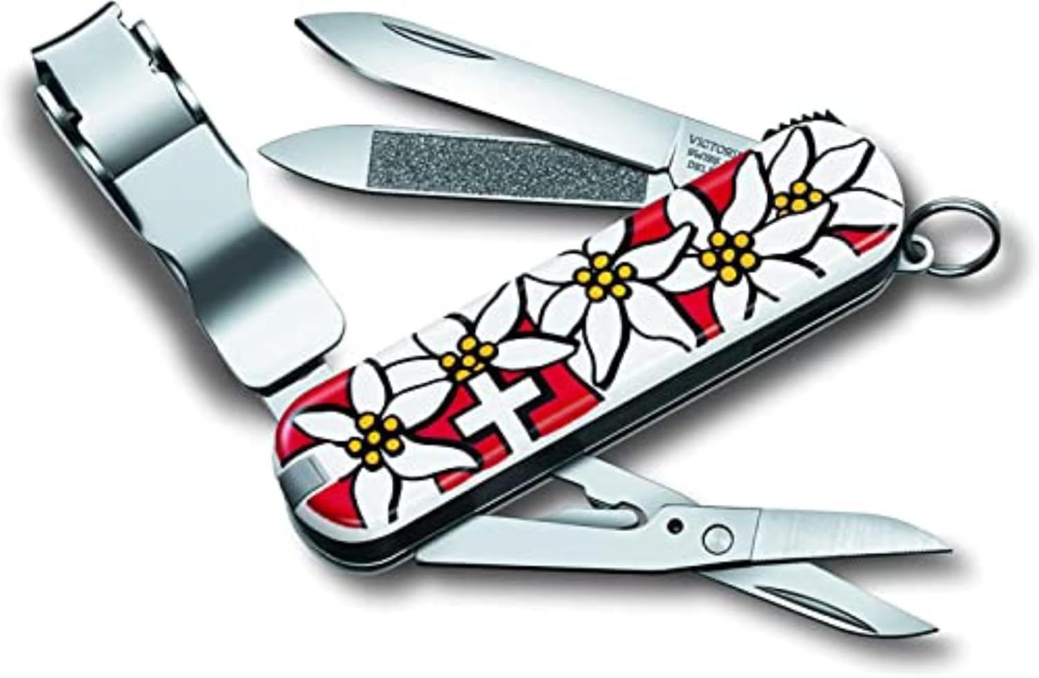 0.6463.840 NailClip 580 Edelweiss Desenli Tırnak Makaslı Çakı