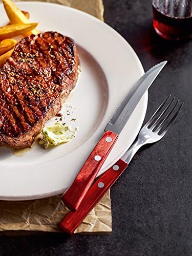 21199/711 biftek sofra takımı-Set, 12 parça kırmızı Griffen 2-kat perçinlenmiştir 6 x Biftek Bıçağı 5 inç, 6 x Steakgabel