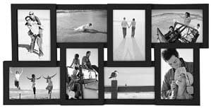 Uluslararası Tasarımlar Siyah 8 Açılış 4x6 Kolaj Fotoğraf Çerçevesi