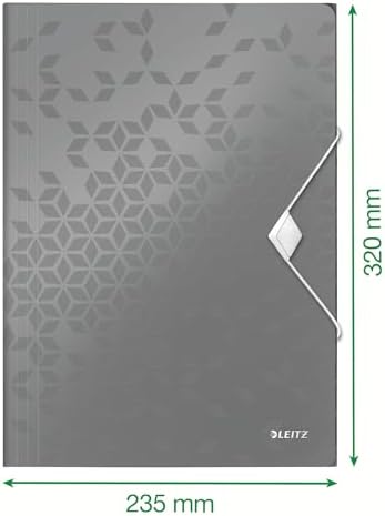 45990051 WOW A4 İnce Lastikli 3 Katlı Dosya, Metalik Buz Mavisi, 150 Sayfa Kapasiteli