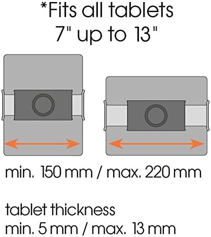 Alternative view of Tms 1030 Döndürülebilir Tablet Duvar Askısı, 180 Dereceye Kadar Döndürülebilir (Sol/Sağ), 15 Dereceye Kadar Eğilebilir, İpad Ve Galaxy Tab İçin De Uygundur, Siyah, Alüminyum