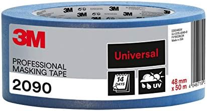 3M Hand-Masker 2090 profesyonel boya bandı, pürüzsüz yüzeyler için, UV ışınlarına dayanıklı, iç ve dış mekan, 48 mm x 50 m