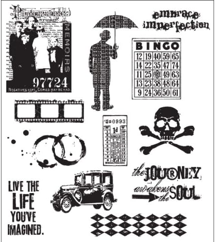 Tim Holtz Cling Stamps 7"X8.5"-Mini Muse -CMS-LG-63