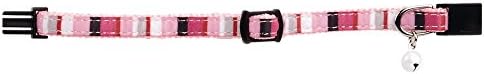 Yavru Kedi Boyun Tasması, Zilli, Pembe, 16-32cm