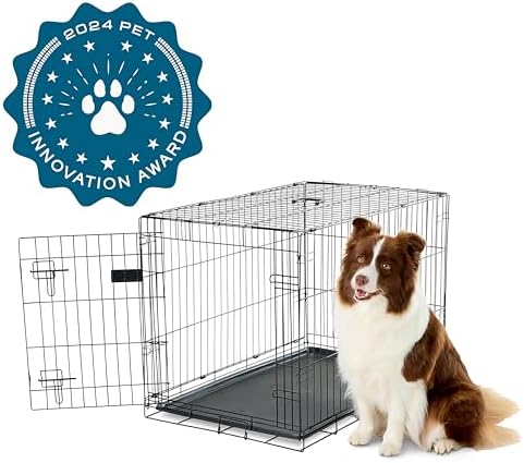 Carlson Pet Products Güvenli ve Katlanabilir Tek Kapılı Metal Köpek Kasası, Orta